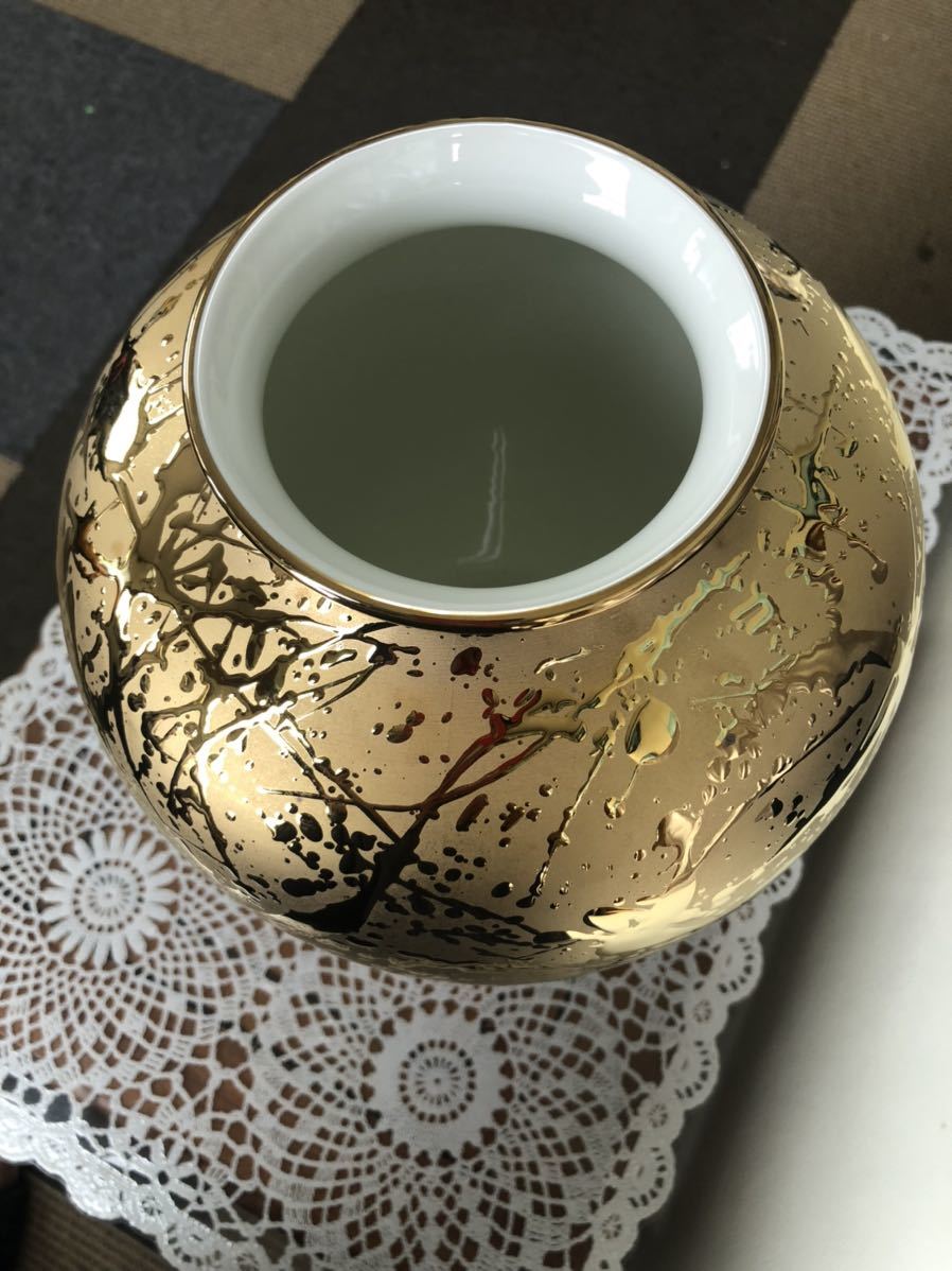 幻の新品未使用 ナルミ 金彩 希少モデル フラワーベース ボーン
