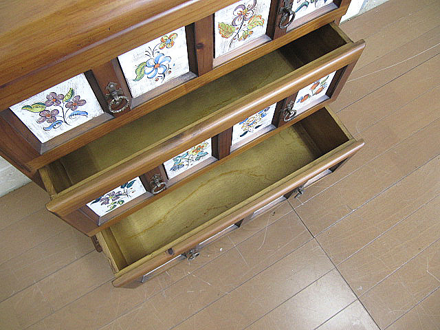 スペインバレンシア家具 タイル カントリー チェスト 梱包たのめる便で