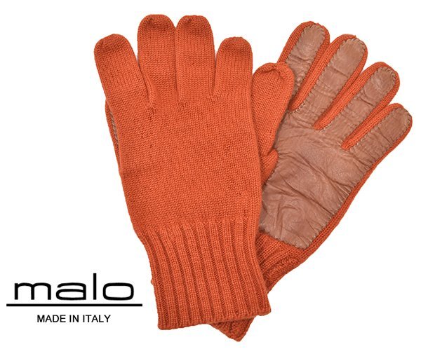 定価5万円 イタリア製 マーロ【MALO】羊革 ラムレザー張り カシミヤ100