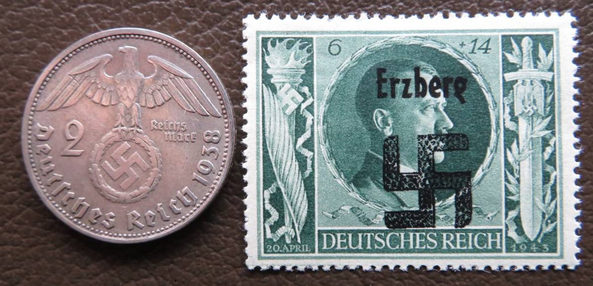 ドイツ第三帝国】2ライヒマルク銀貨(1938年)・ドイツ第三帝国占領地