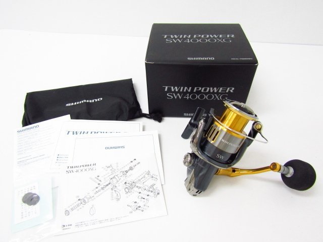 SHIMANO TWIN POWER 4000XG 本体 カスタムノブ付 リール ツインパワー