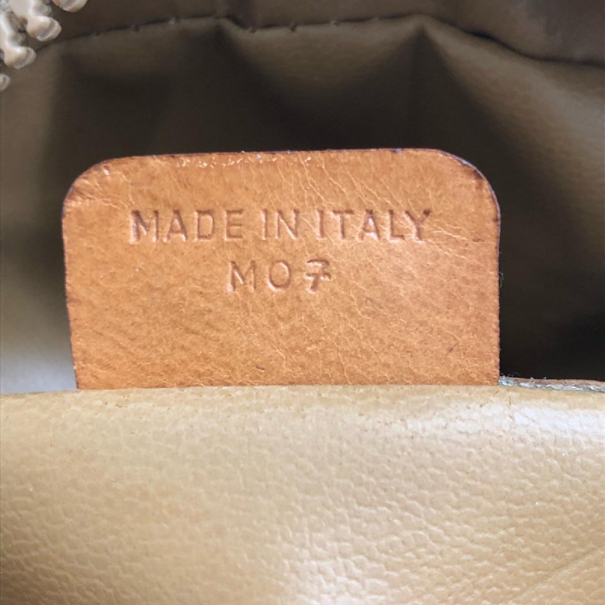 CELINE セリーヌ ショルダーバッグ レザー マカダム柄 ベージュ系 
