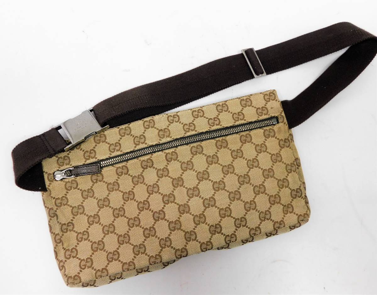 GUCCI グッチ ☆ GG柄 ウエストポーチ／ボディバッグ ベージュ 