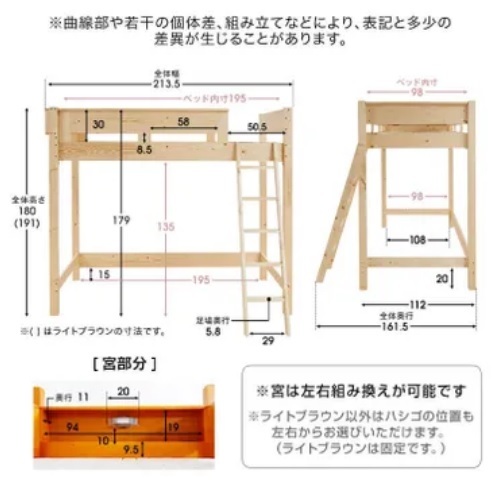 再出品☆USED☆ロフトベッド☆LOWYA☆天然木☆パイン材☆スノコ仕様