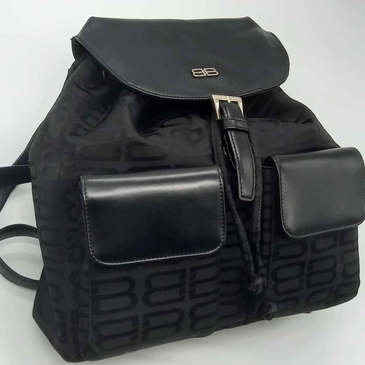 消*ム様 BALENCIAGA（バレンシアガ）BBロゴ ナイロン×レザー バッグ BALENCIAGA バレンシアガ BBロゴ ナイロン レザー ハンドバッグ