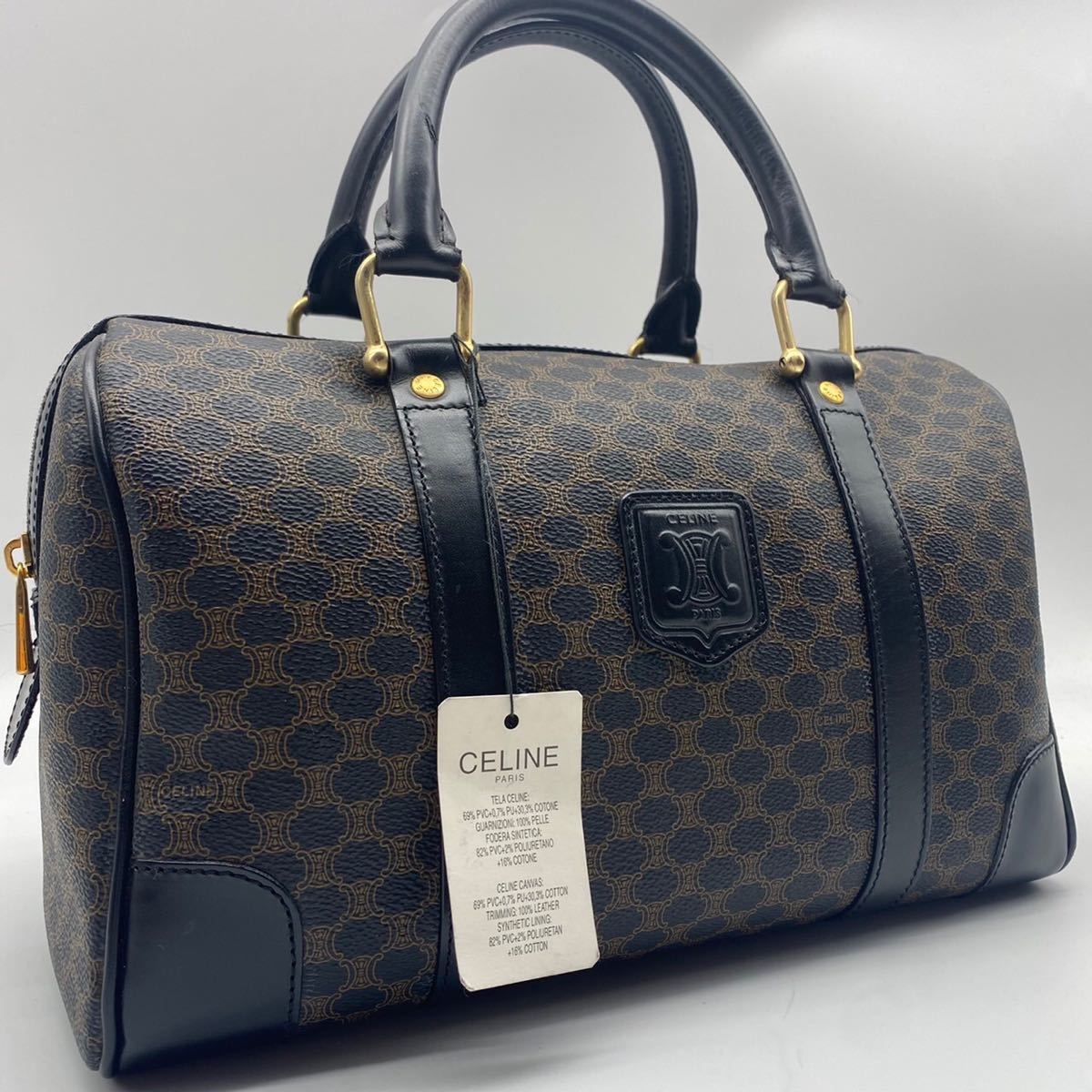 1円 美品 CELINE セリーヌ トリオンフ マカダム W 金具 ターンロック