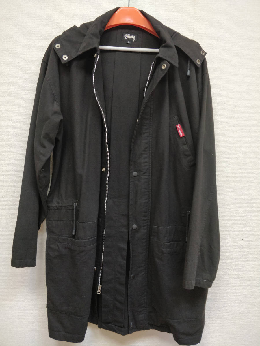 80s オールド STUSSY 黒タグ モッズコート ビンテージ OLD