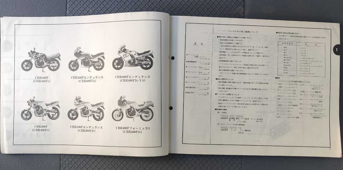 HONDA ホンダ CBR400F サービスマニュアル パーツリスト に興味