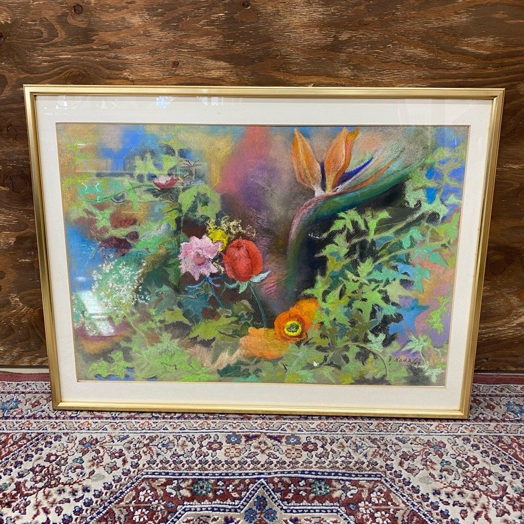 油彩画 田中一村 「 アダンの木」サイン F6 額装済み 肉筆手描き 田中