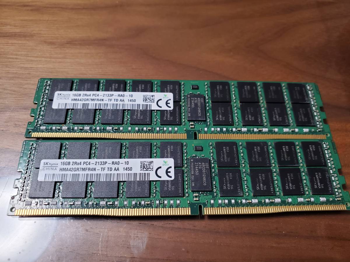動作確認済】SK Hynix 16GB×2枚 DDR4-2133P メモリ 動作確認済】SK
