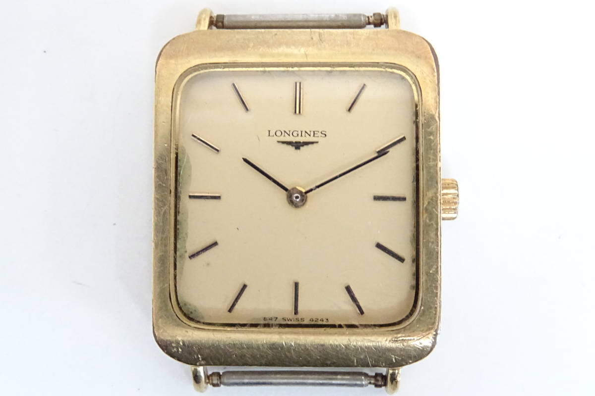 名古屋09011WF] LONGINES ロンジン メンズ 腕時計 スクエア 手巻 稼働