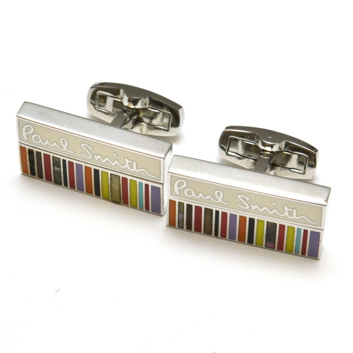 PAUL SMITH ポールスミス マルチストライプ カフボタン ケース有