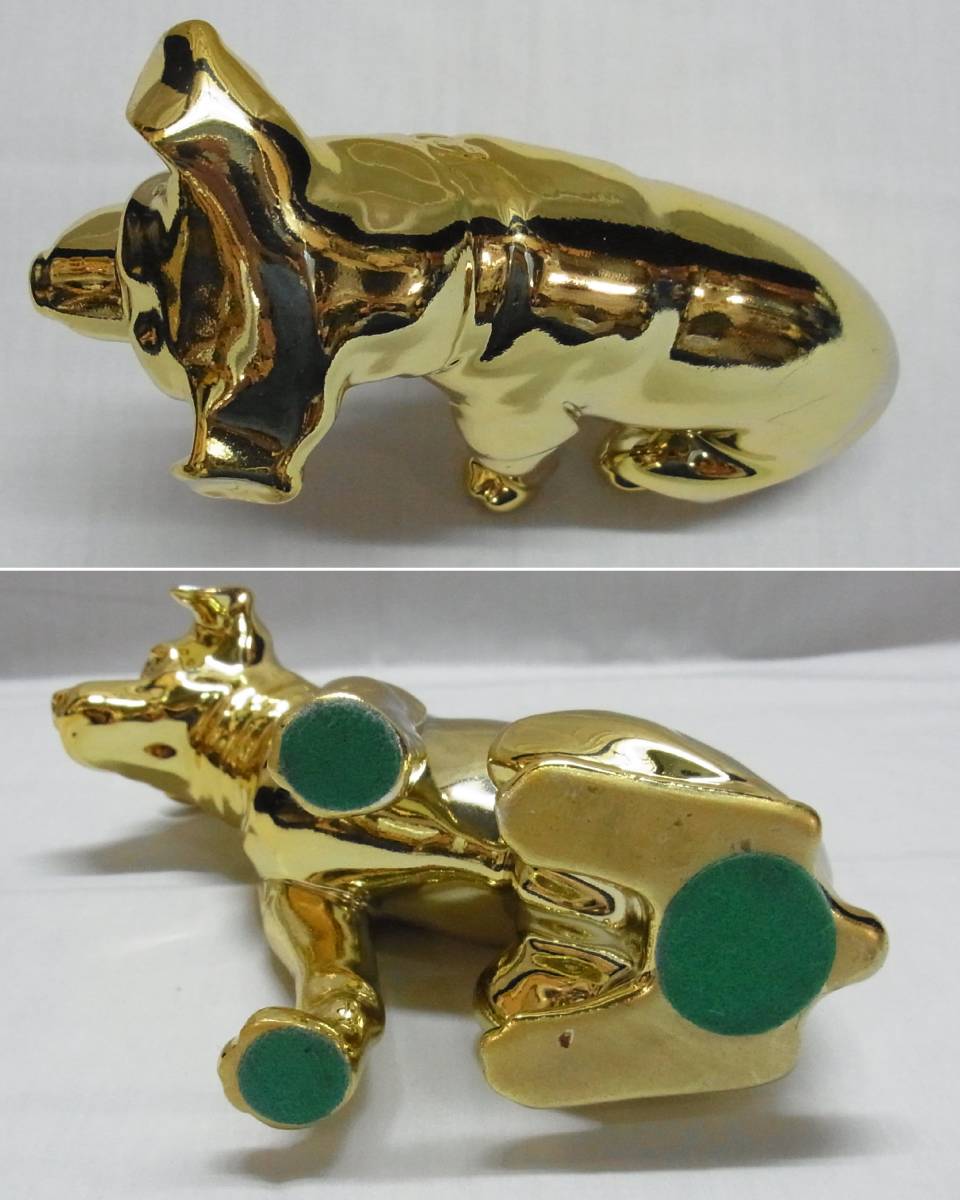 金ピカ! ヴィンテージ☆ビクター犬 金色 置物 高さ約17cm☆Victor