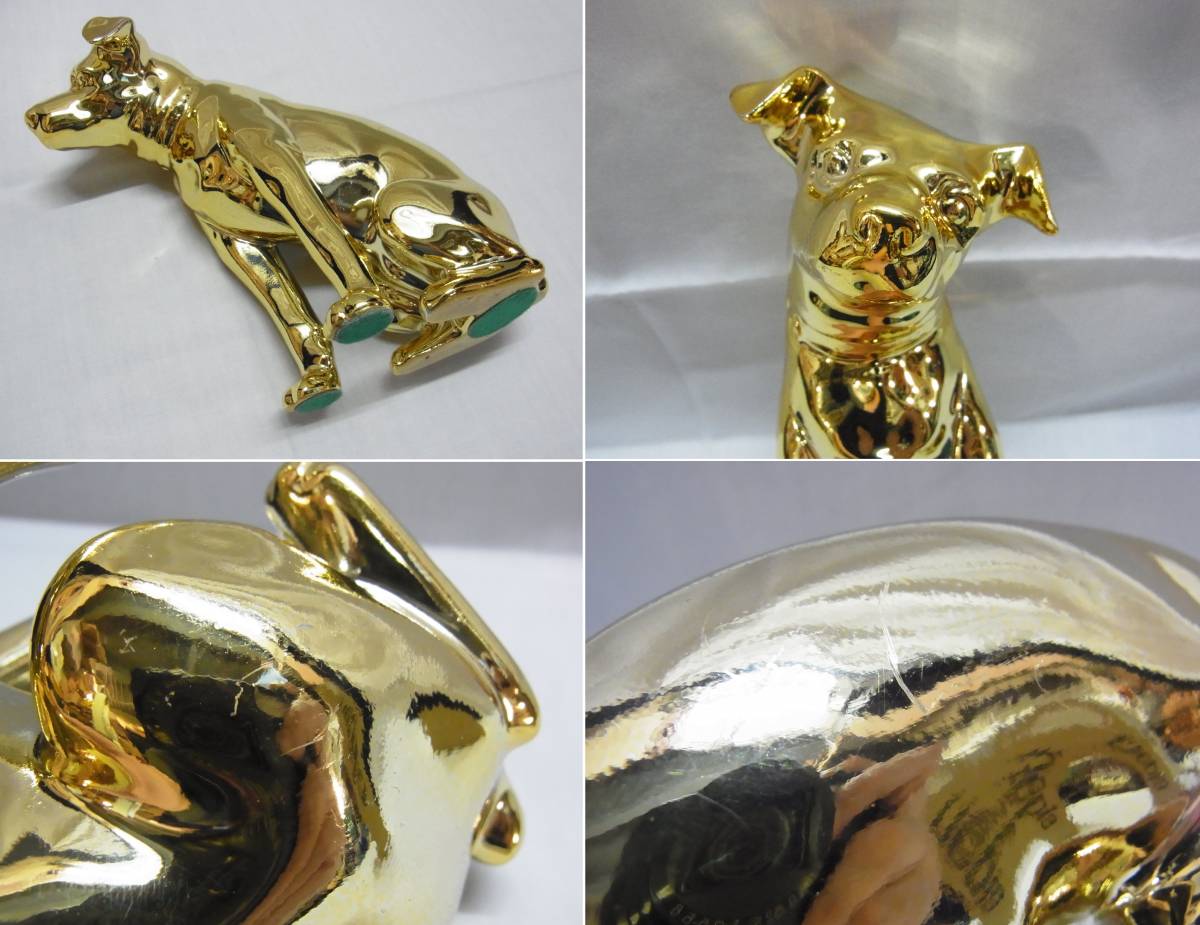 金ピカ! ヴィンテージ☆ビクター犬 金色 置物 高さ約17cm☆Victor