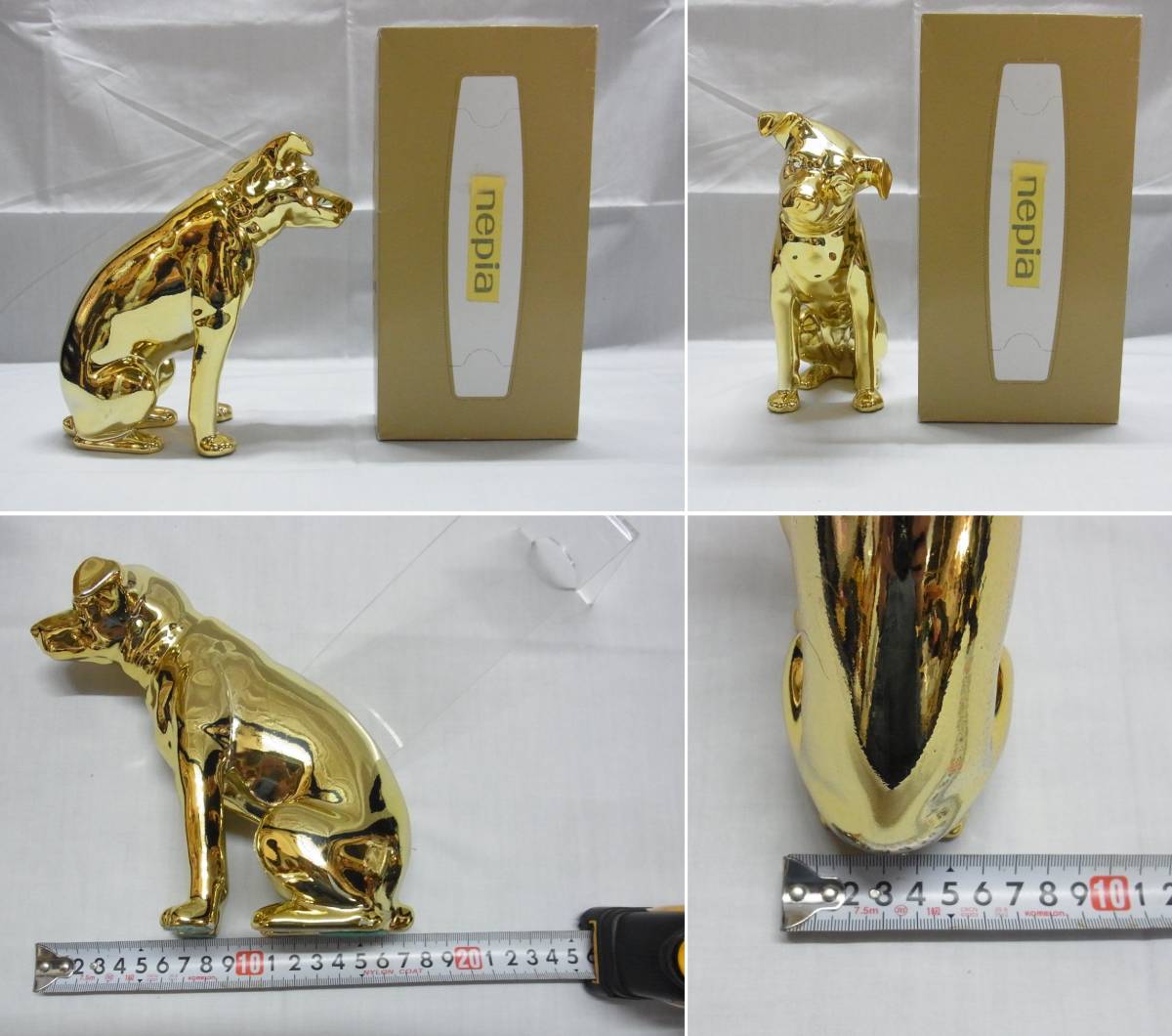 金ピカ! ヴィンテージ☆ビクター犬 金色 置物 高さ約17cm☆Victor