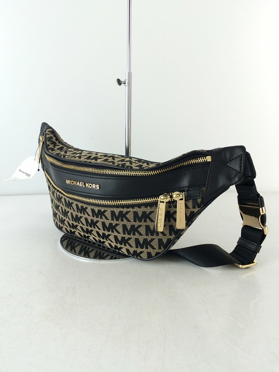 MICHAEL KORS◇ウエストバッグ/-/BEG/総柄/MK/ロゴ//ボディバッグ MK 