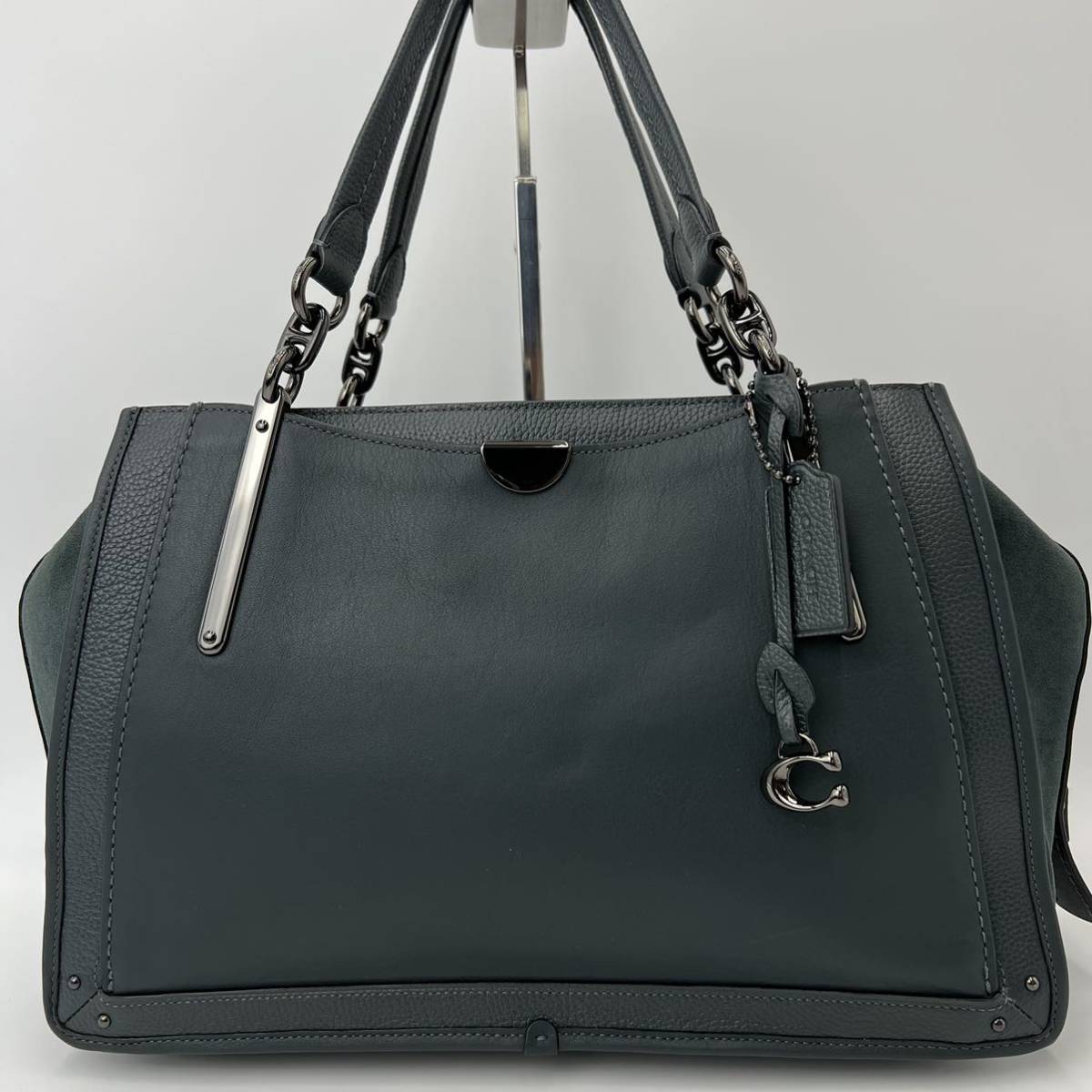 1円〜【未使用級】定価11万円 COACH コーチ ドリーマー36 2way ハンドバッグ ショルダー グリーン メンズ レディース