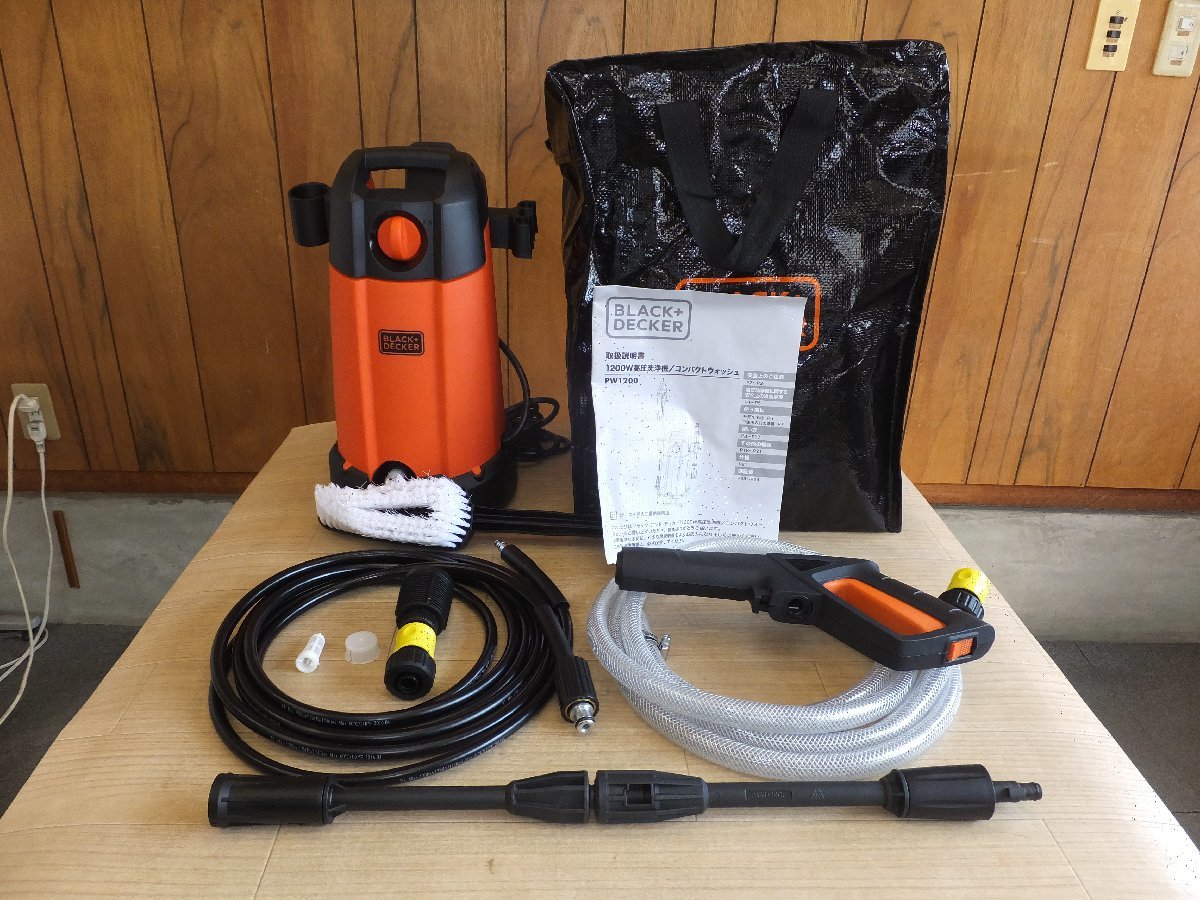 新品，豊富な BLACK+DECKER 高圧洗浄機 PW1200 屋外用 屋内用 AC100V 50/60Hz 1200W 2014年製 ブラックアンドデッカー(高圧洗浄機)｜売買されたオークション情報、yahooの商品情報をアーカイブ公開 - オークファン 高圧洗浄機