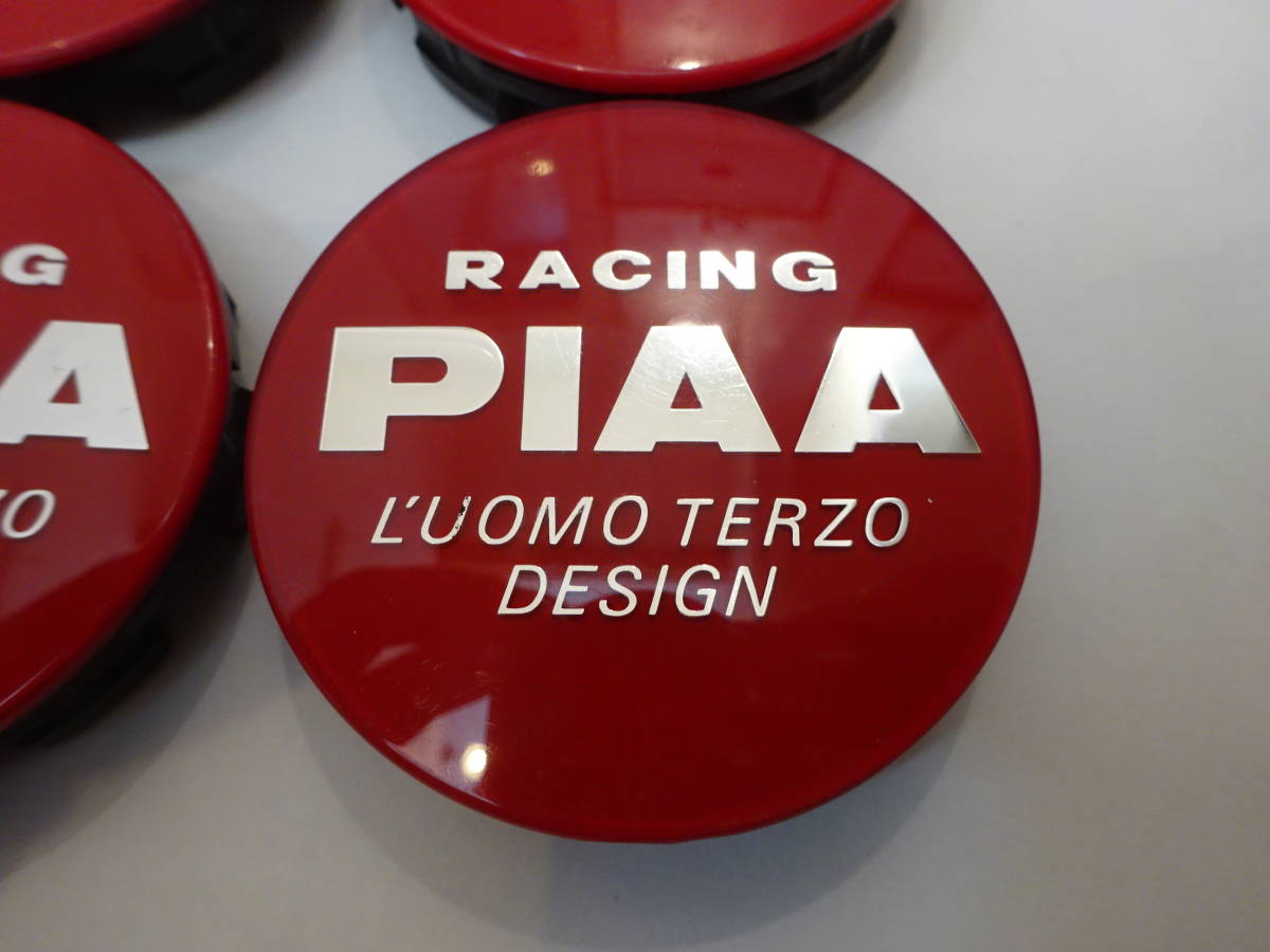 RACING PIAA ホイール センターキャップ 4個 赤 55mm PIAA Φ55 