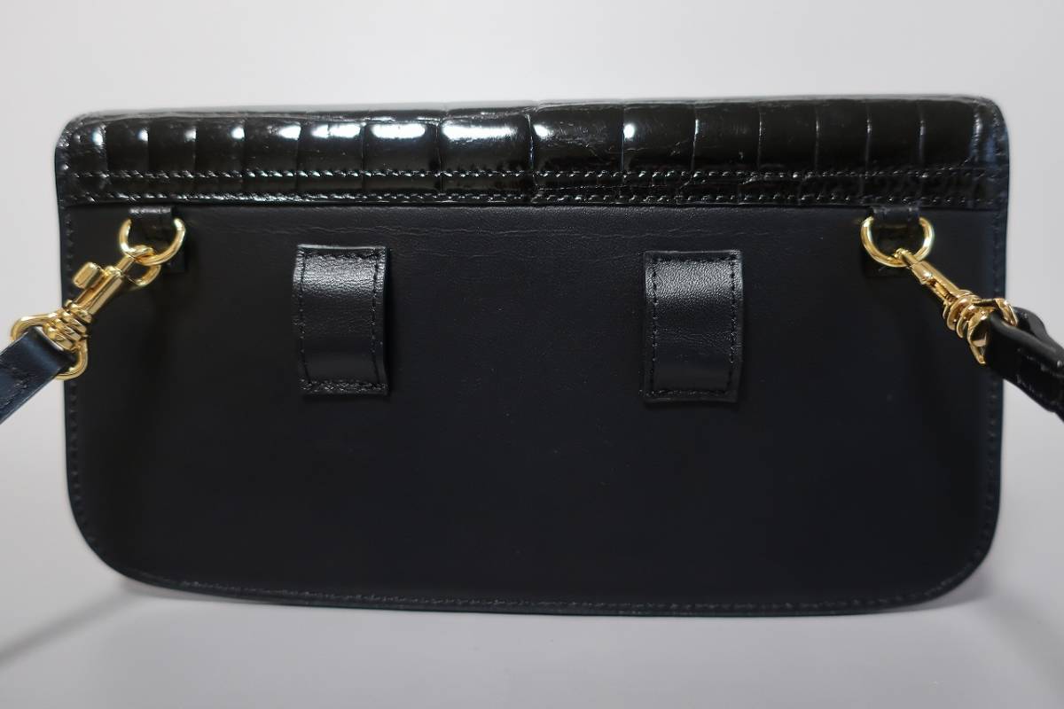 新品 最高級！ヘンローン クロコダイル 2WAY ミニ バッグ ポーチ CP 