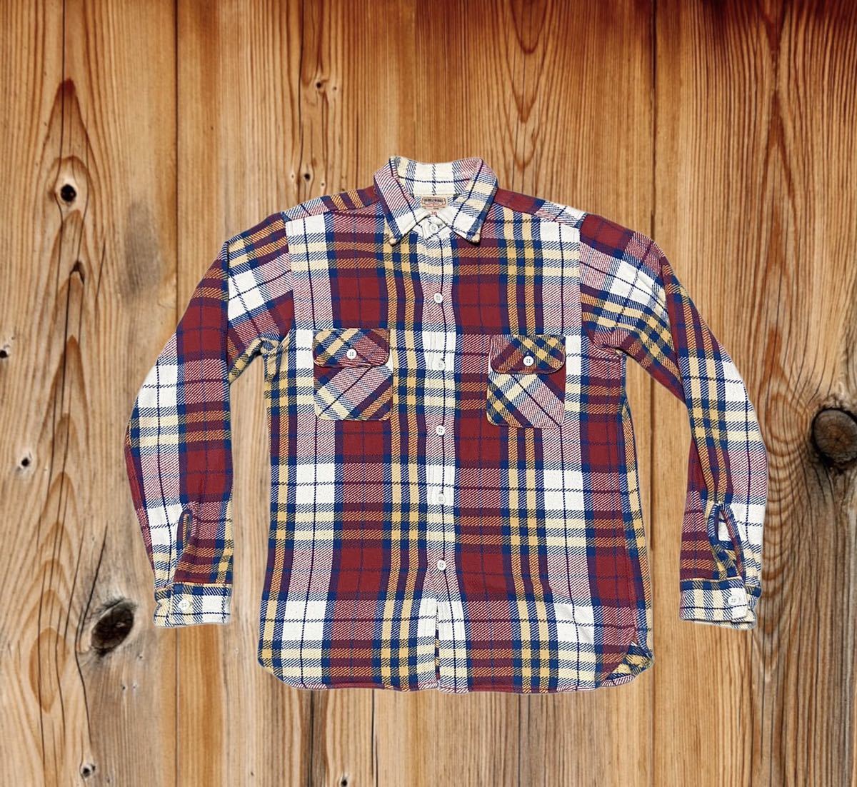 WAREHOUSE & CO. ヘビーネルシャツ ブルーチェック Lサイズ WARE HOUSE