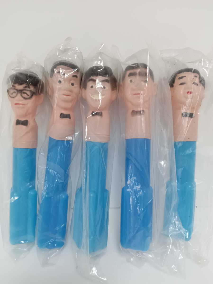 約19cm トンボ鉛筆 MONO 首チョンパ ドリフターズ 5体セット/昭和