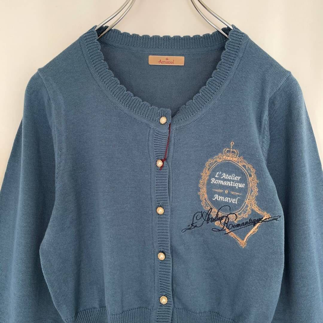 未使用 タグ付き Amavel カーディガン 刺繍 ショート丈 ロリータ 