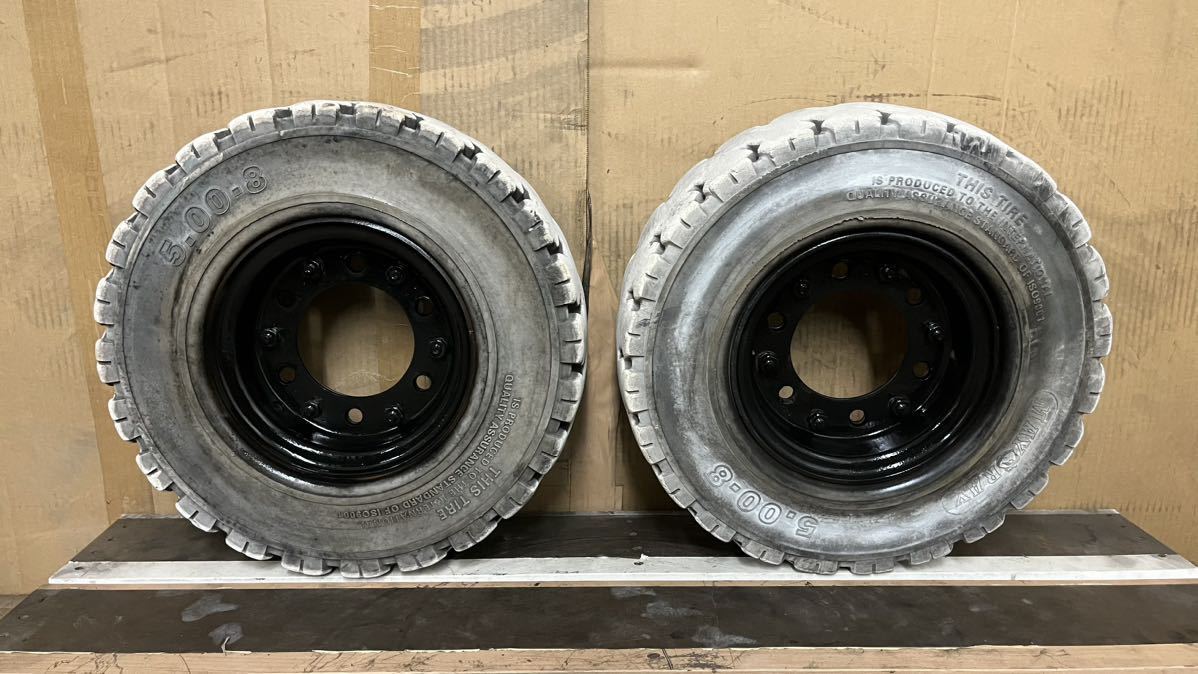 22279 フォークリフト用 中古ノーパンクタイヤホイール付き 5.00-8 2