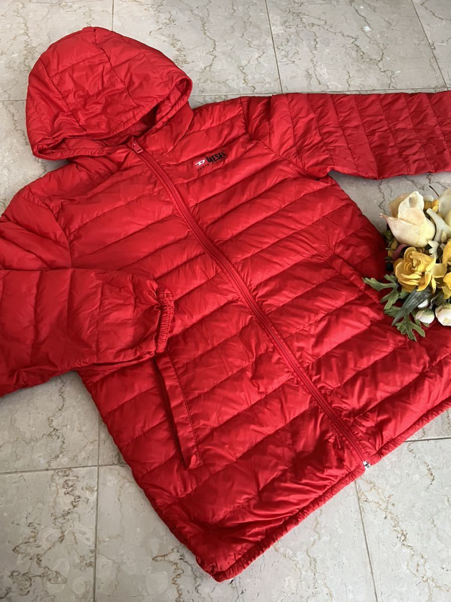 ディーゼルKIDS☆赤薄手ダウンジャケット14歳用USED♪k(160（155cm  