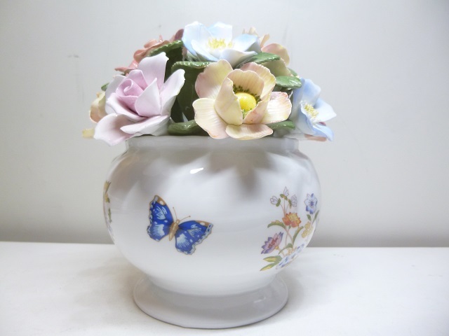 〓Aynsley エインズレイ コテージガーデン 陶花 カスケードボール 陶器 