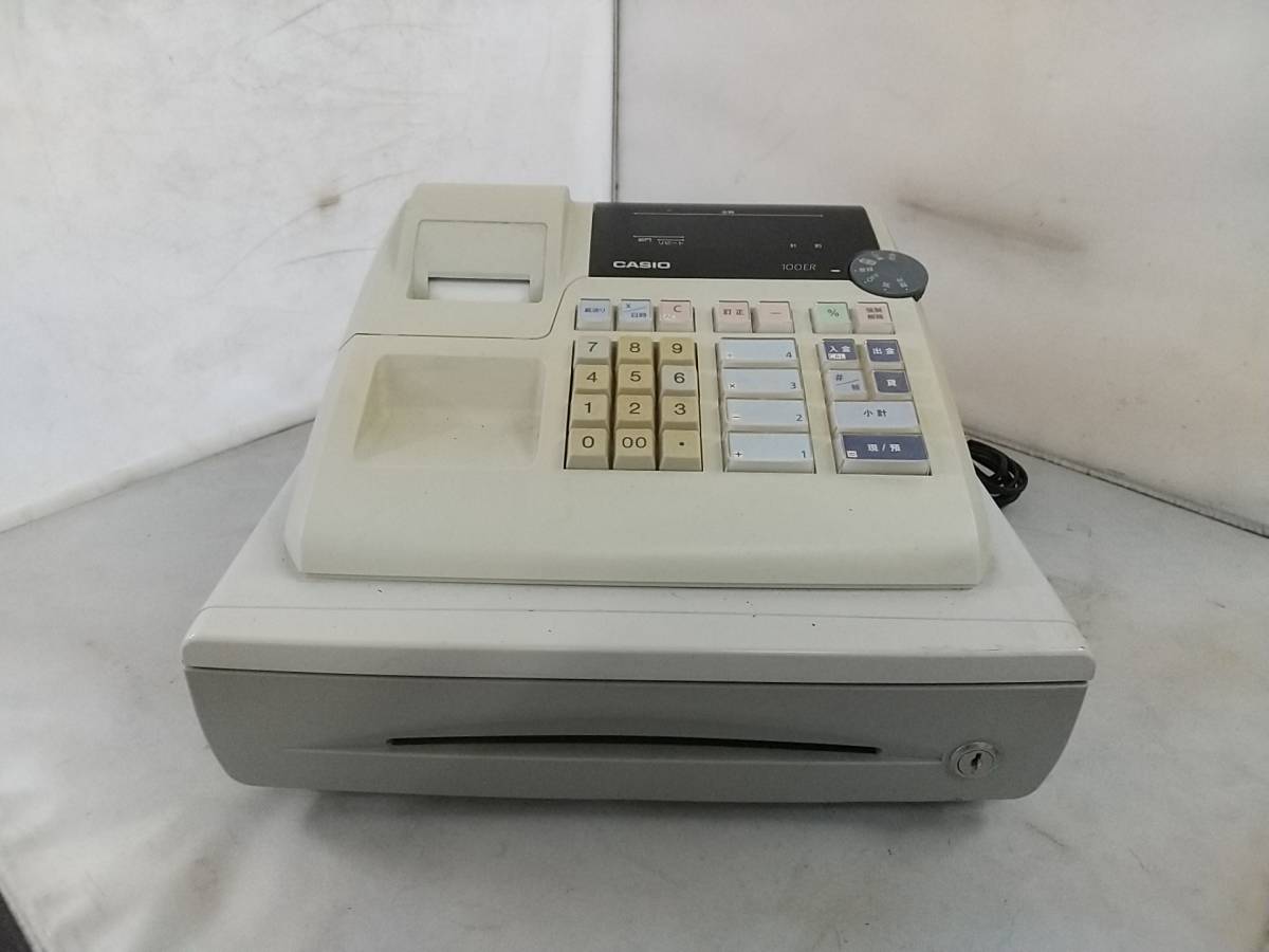 CASIO カシオ 100ER レジスター キャッシュドロアー 鍵付 CASIO 電子