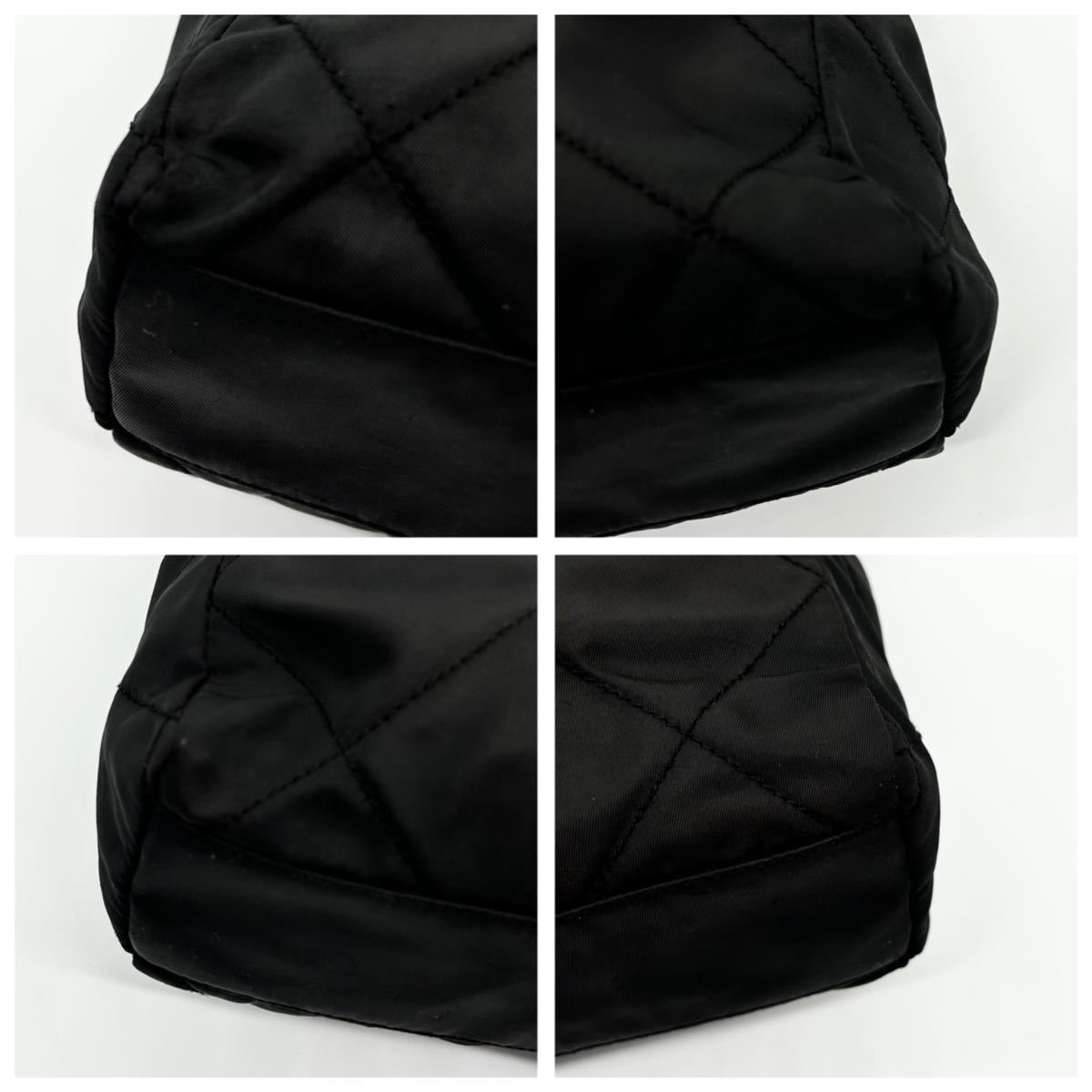 1円【美品】PRADA プラダ 三角ロゴ キルティング チェーン 