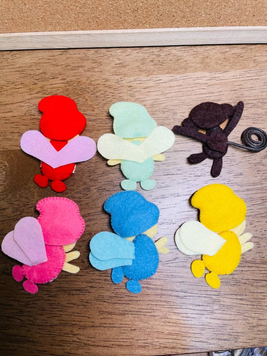 フェルトハンドメイド　森の妖精たちとおさるの携帯スタンド　置物　おままごと_5