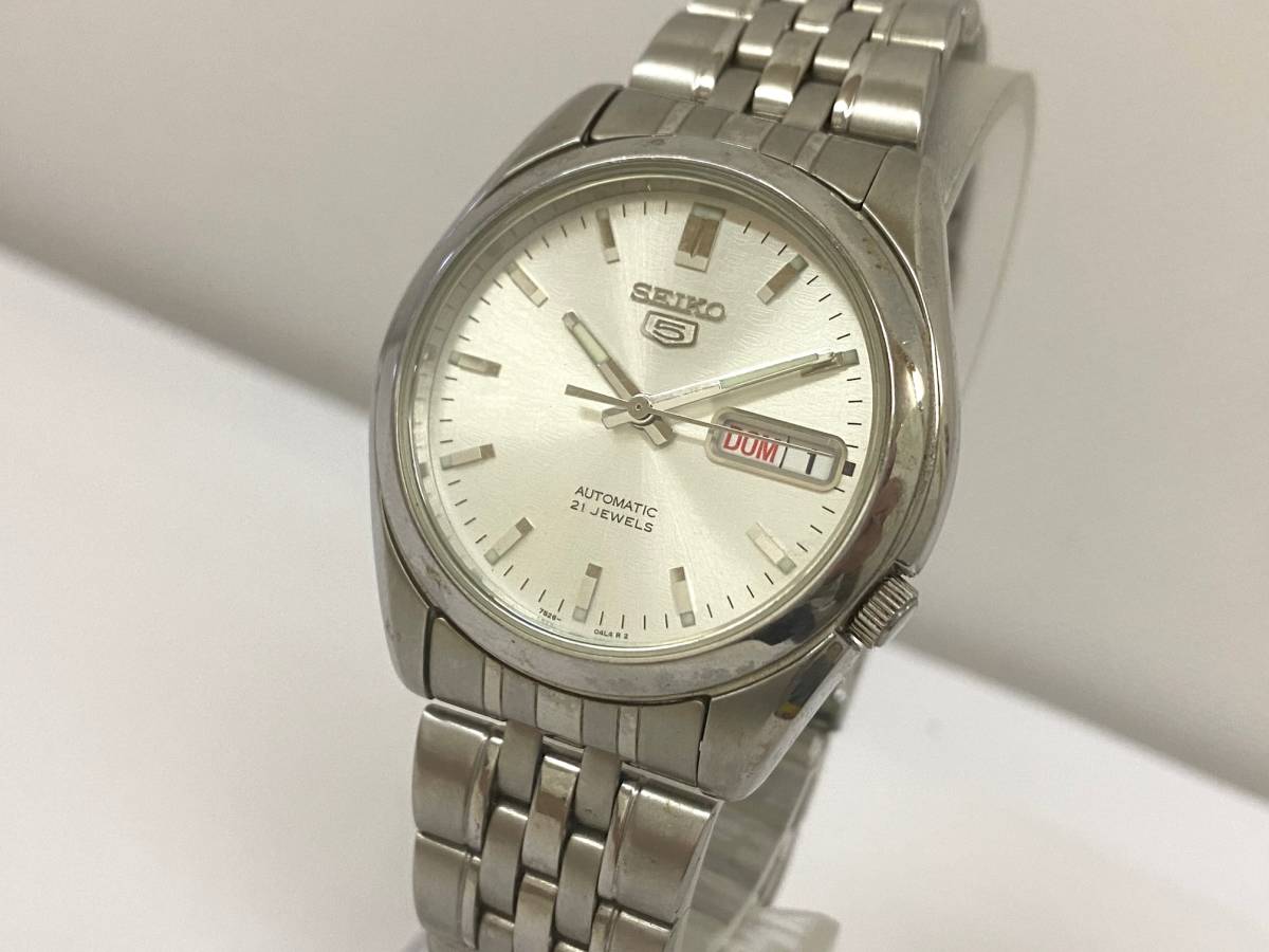 SEIKO 5 7S26-01V0 自動巻き デイデイト 21石 中古品 稼働品 7S26-01V0 裏