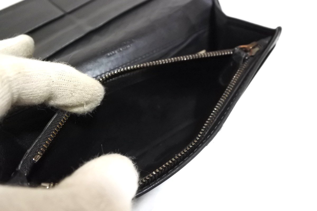 ☆ボッテガヴェネタ二つ折り長財布ブラック イントレチャート レザー