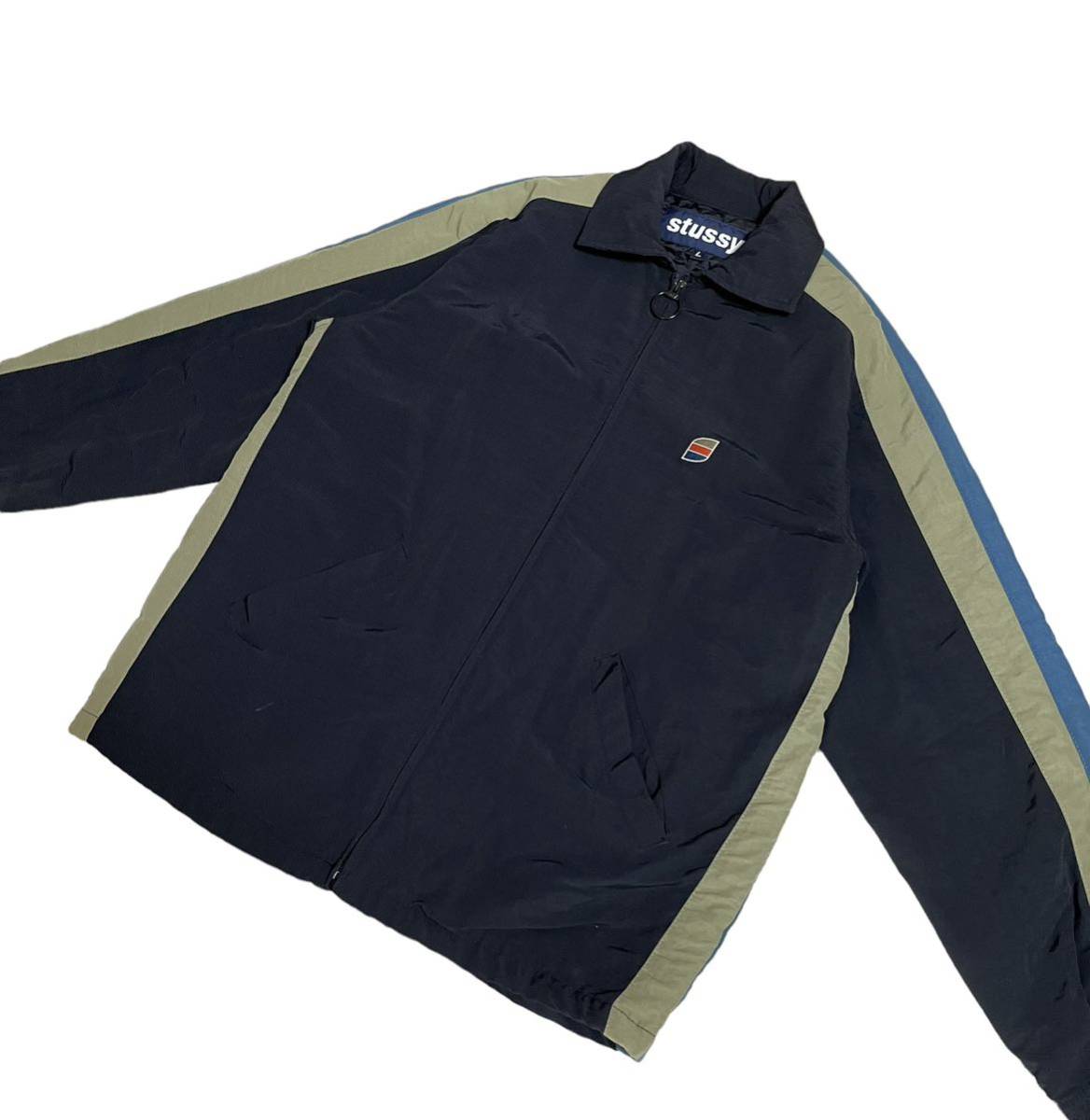 90sオールドステューシーstussyキルティングジャケット紺タグ