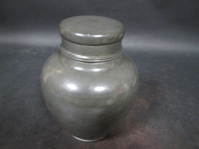 煎茶道具 古錫 茶入 茶心壷 茶壷 錫製 底款 茶器 茶