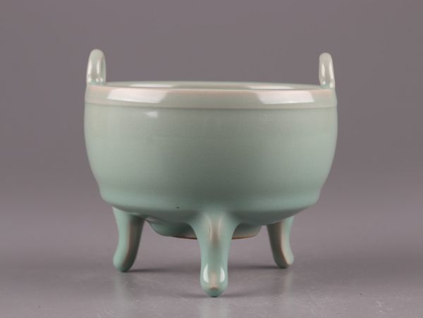 中国古玩 唐物 南宋 官窯 青磁 香炉 時代物 極上品 初だし品 6032 宋