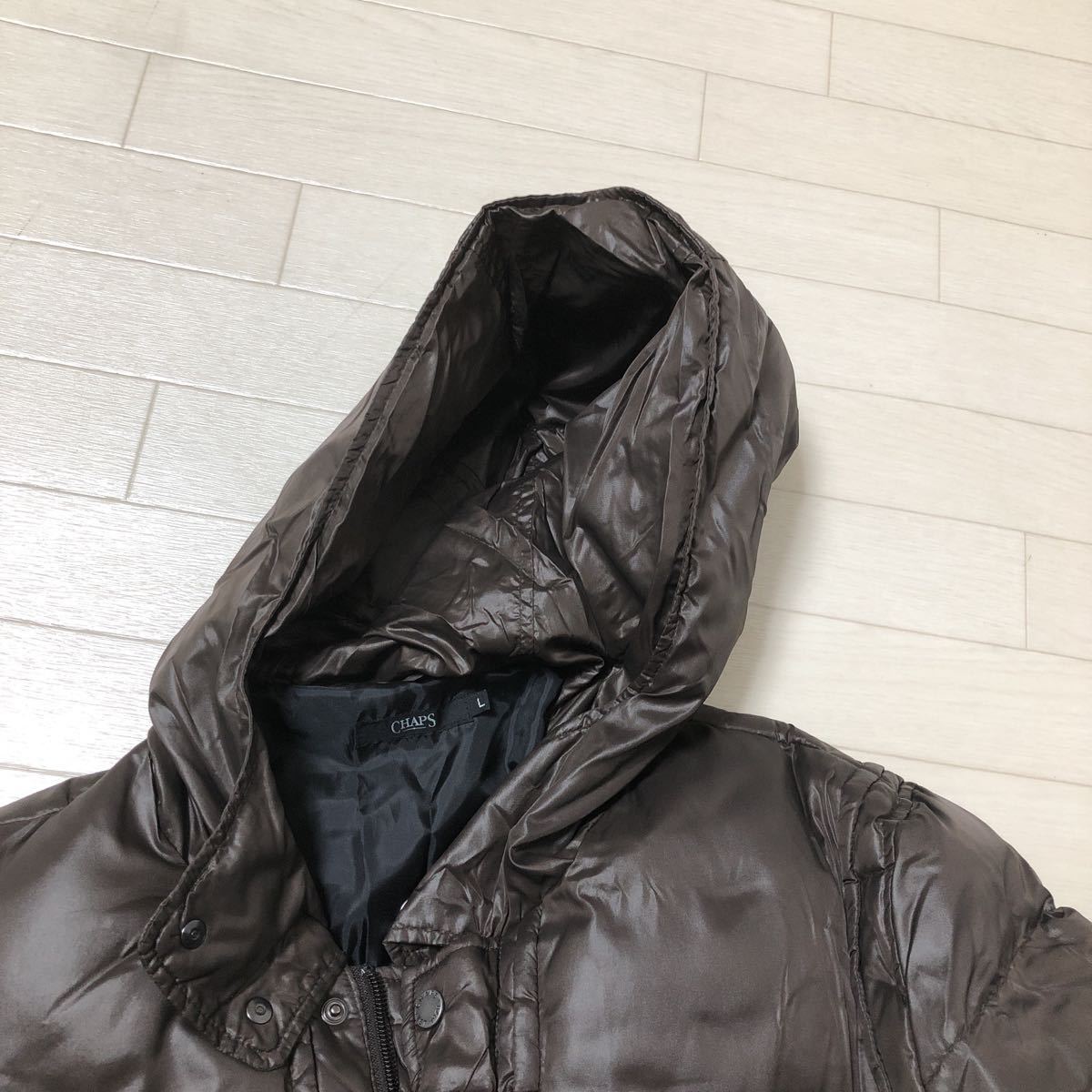 2982☆ CHAPS チャップス ダウンコート ハーフコート ジップアップ L 