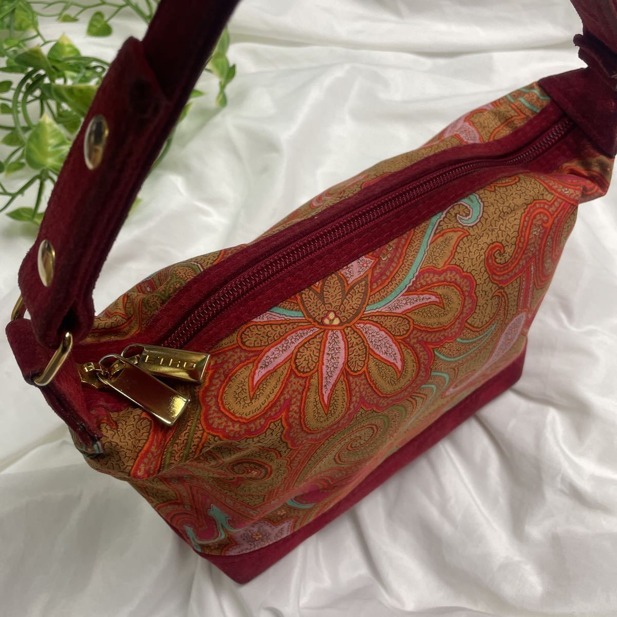 ETRO エトロ ハンドバック ペイズリー 赤 レッド ベロア 【公式通販】