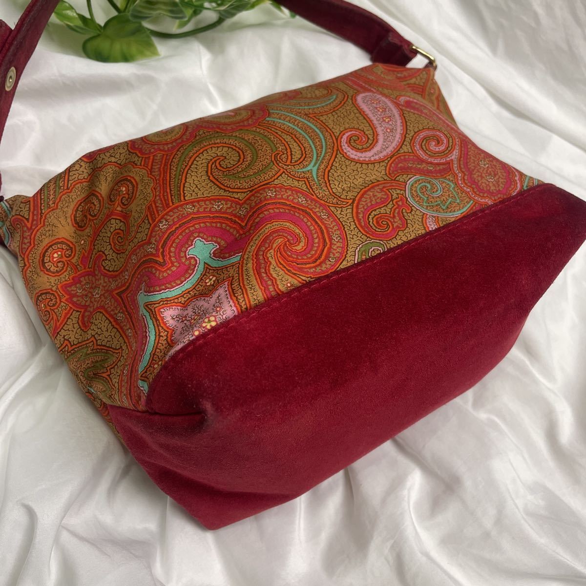 ETRO エトロ ハンドバック ペイズリー 赤 レッド ベロア 【公式通販】