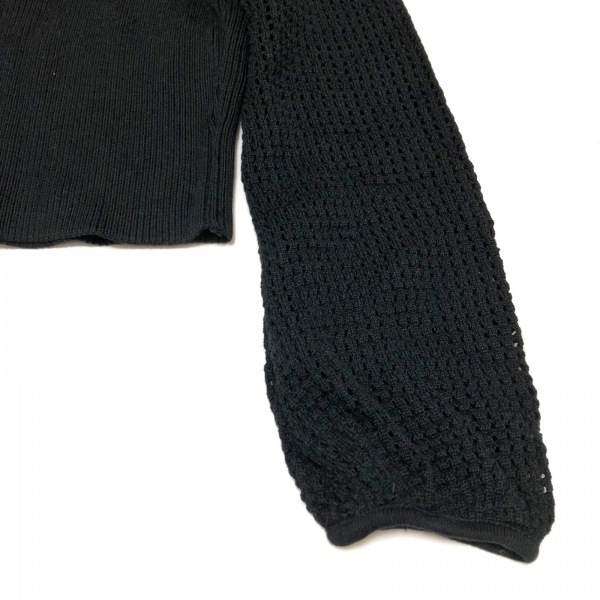 - Rene(ルネ) rene リボン ブラック 0 ルネ Rene 長袖セーター サイズ34 S - 黒 レディース 2020年/ジップアップ/パール/ラインストーン トップス