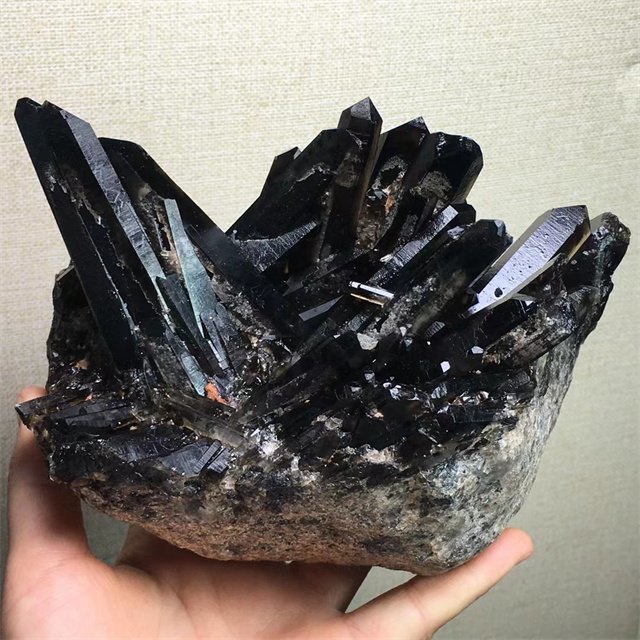 AAA級魔除け天然モリオン黒水晶クラスターB0619⁄YS⁄61890⁄199A Yahoo