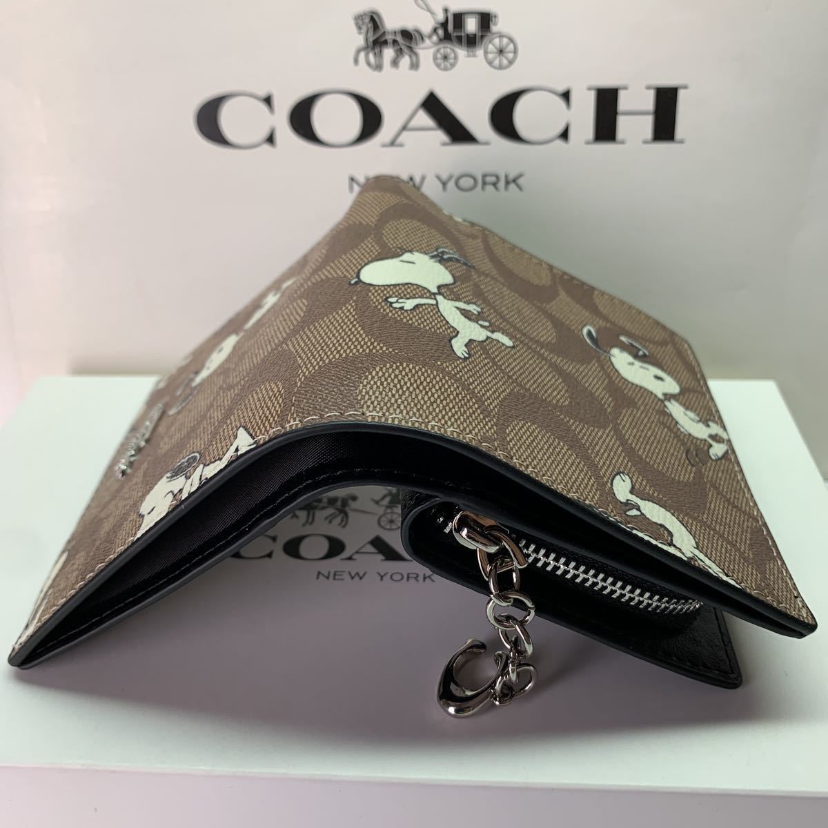 新品 COACH×PEANUTS スヌーピー財布☆二つ折り☆コーチ C4591 COACH