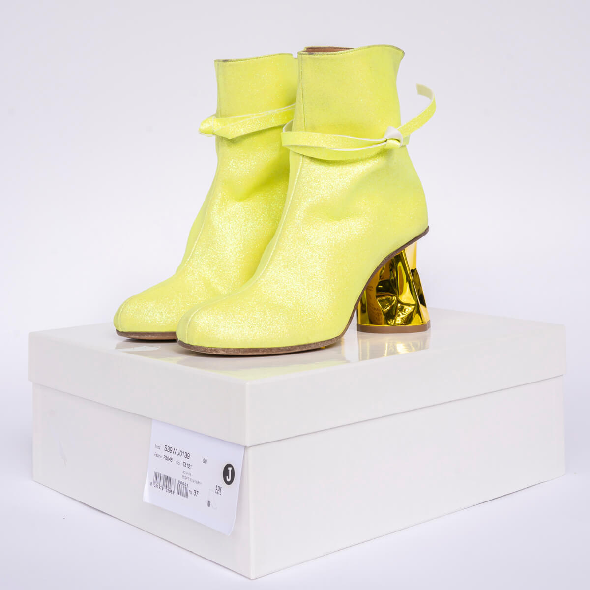 2026，定番 MaisonMargiela メゾンマルジェラ 2019AWグリッタークラッシュヒールアンクルブーツ 37 YLW 定価166100円(女性用)｜売買されたオークション情報、yahooの商品情報をアーカイブ公開 - オークファン 女性用