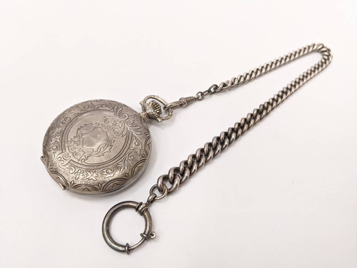 12519 GENEVE 懐中時計 スモセコ 稼働品 銀製 SV925 手巻き 