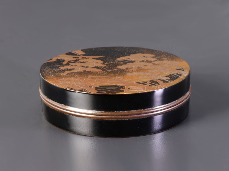 古美味】山上幸舟 住吉蒔絵 香合 茶道具 保証品 ST1l 茶道具 塗師 中村