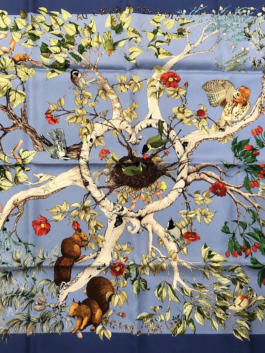 1円〜！【最高級品】 HERMES 【CARRE90/カレ90 AU COEUR DES BOIS 森の