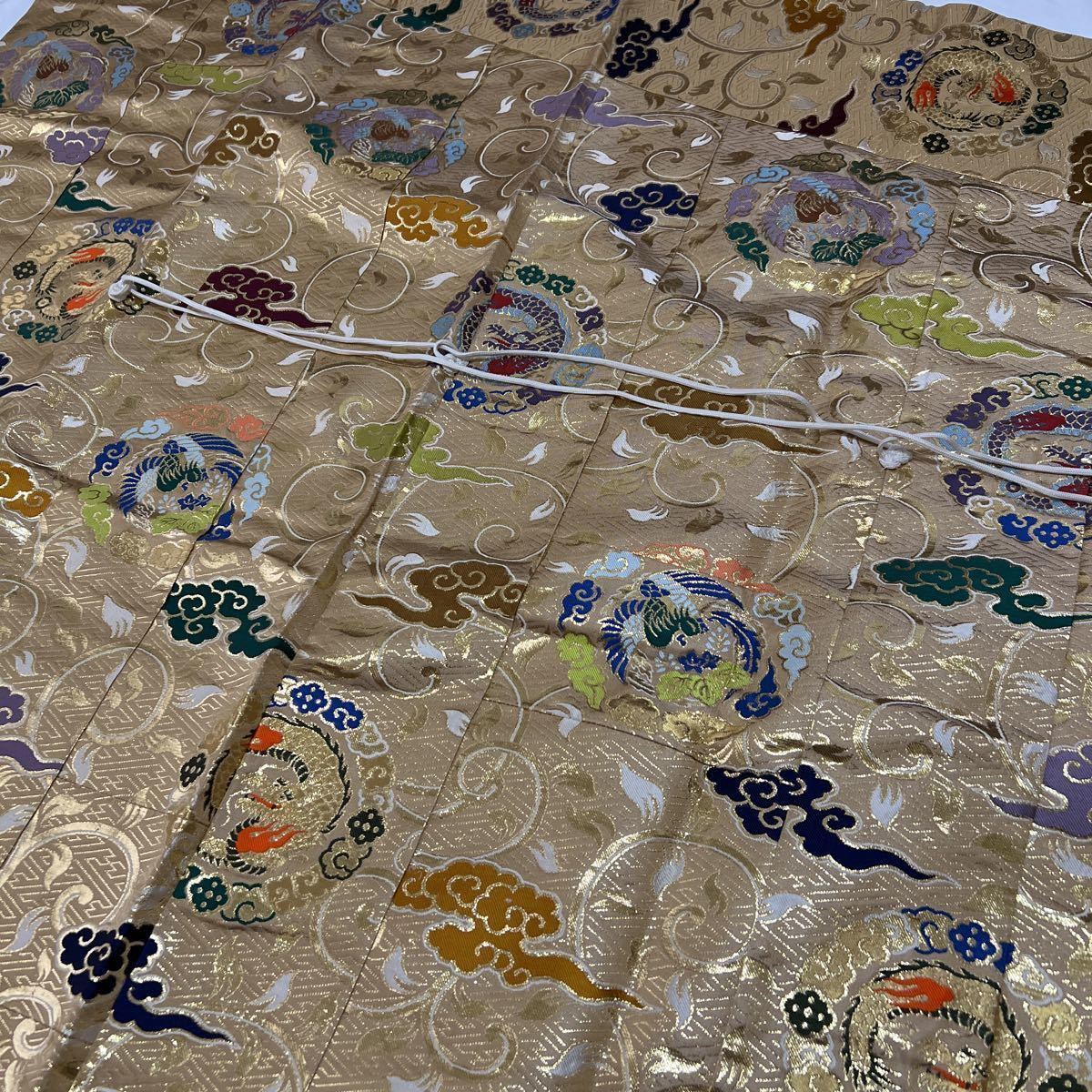 美品 浄土宗 本金製【金襴本七条袈裟】 鳳凰柄 修多羅 正絹 法要 葬儀