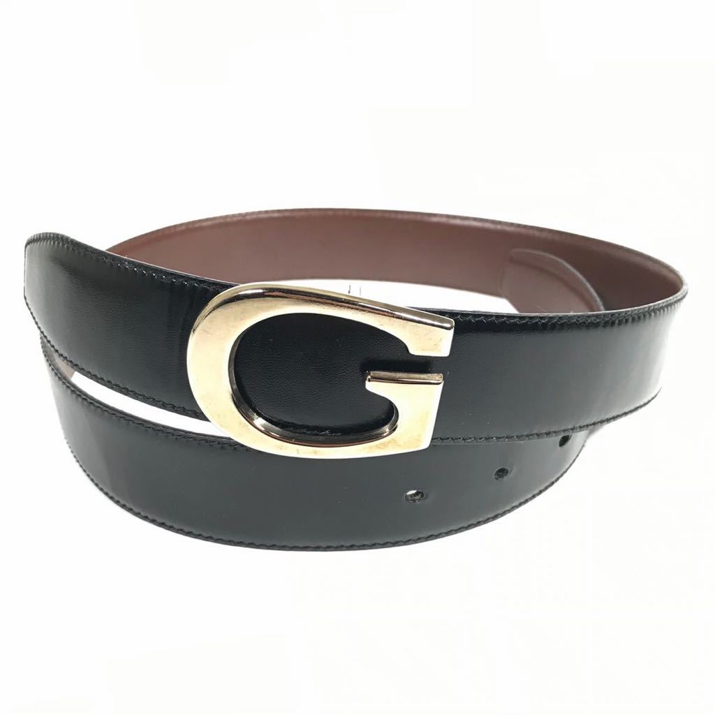 【グッチ】本物 GUCCI ベルト Gロゴバックル 全長93cm 幅3.5cm 本革 レザー メンズ レディース イタリア製 付け替え可能 送料520円